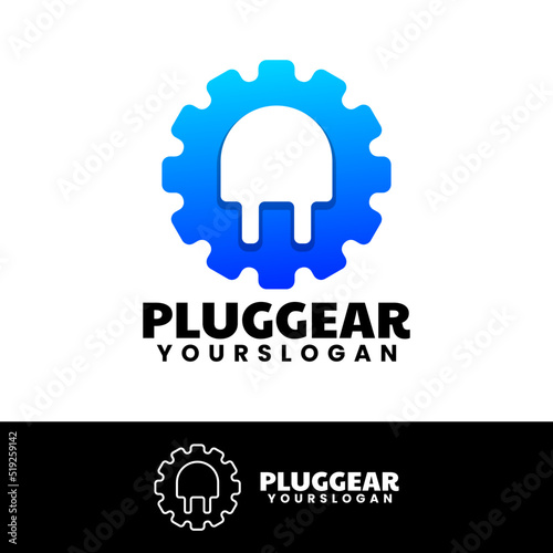 plug gear logo design