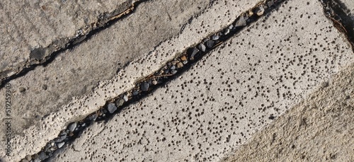 concrete road surface with white stripe  