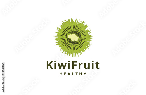 Kiwi fruit logo icon design template flat vector illustration