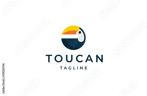 Toucan bird logo icon design template flat vector illustration