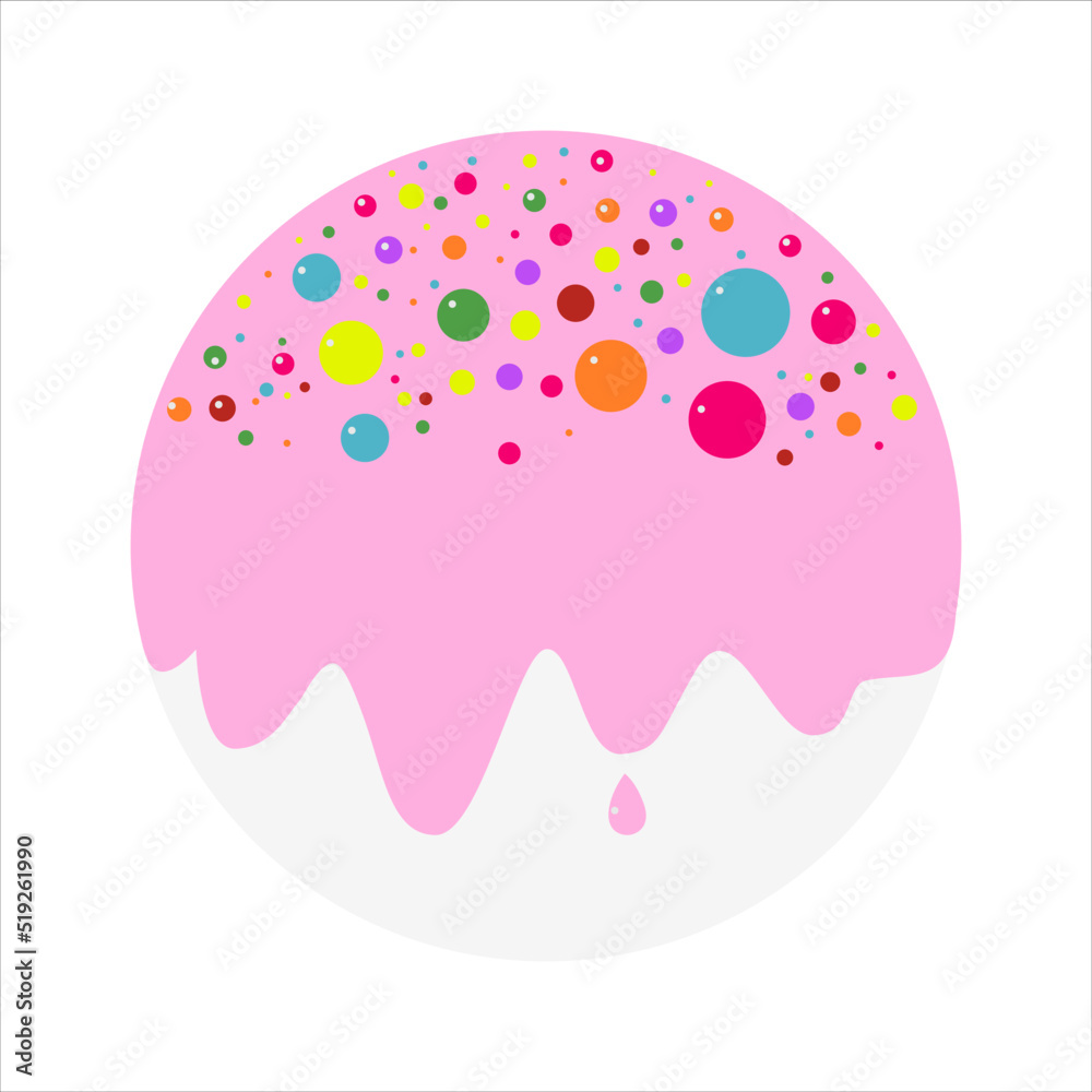 donut with pink glaze. donut icon, vector illustration in flat style. Vector illustration donut with pink glaze. donut icon, vector illustration in flat style. Vector illustration