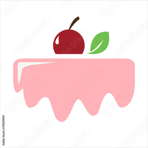 Confectionery logo design vector. Cherry cake illustration. Vector illustration