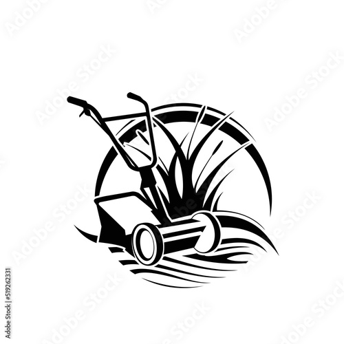 lawn mower grass design silhouette