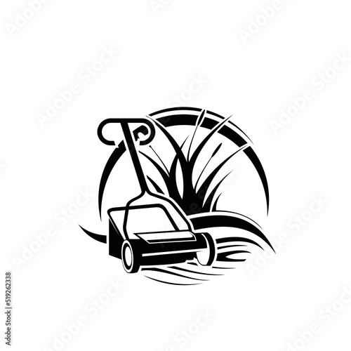 lawn mower logo silhouette