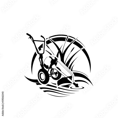 logo lawn mower grass