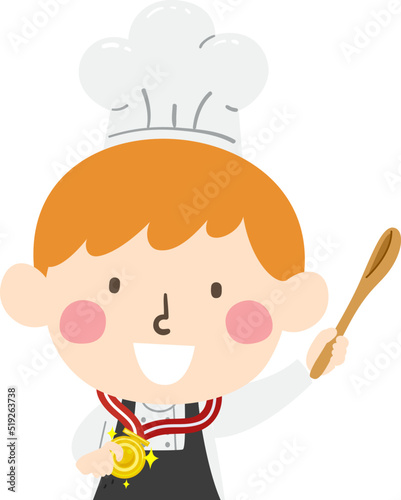 Kid Boy Chef Hat Apron Meda...