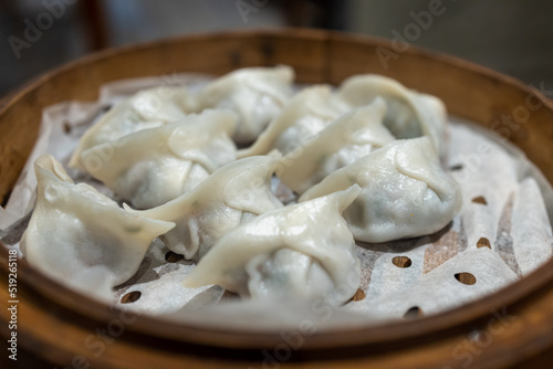 Popular Taiwanese Food - Steamed Vegetable Dimsum at Restaurant