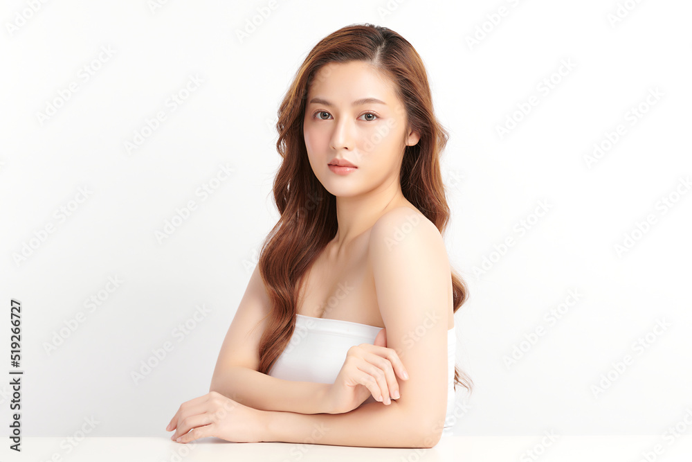 Beautiful young asian woman with clean fresh skin on white background, Face care, Facial treatment, Cosmetology, beauty and spa, Asian women portrait. Beautiful young asian woman with clean fresh skin on white background, Face care, Facial treatment, Cosmetology, beauty and spa, Asian women portrait.