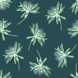 Small aster flowers. Trendy modern seamless pattern. Bright neon print.
