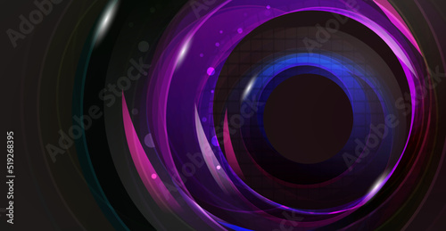 Abstract vortex funnel. Twisted grunge spirals. Concentric circles, black hole effect.