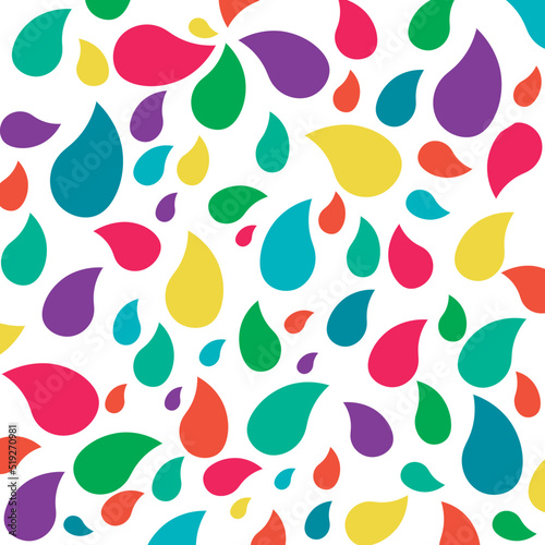 Imagen vectorial de gotas de colores con fondo color blanco