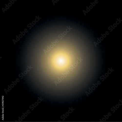 White glowing light burst. Vector illustration on black background. Design element with light effect. Horizontal flash light. For space science concepts, night sky, magic light illustrating 