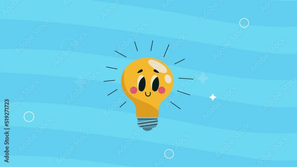 bulb light idea character animation