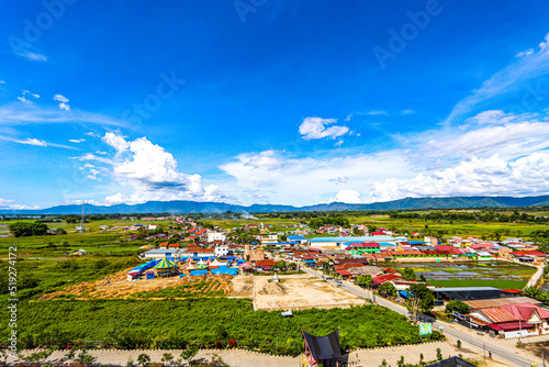 landscape of small village desa saribu raja janjimaria balige toba north sumatera indonesia photo