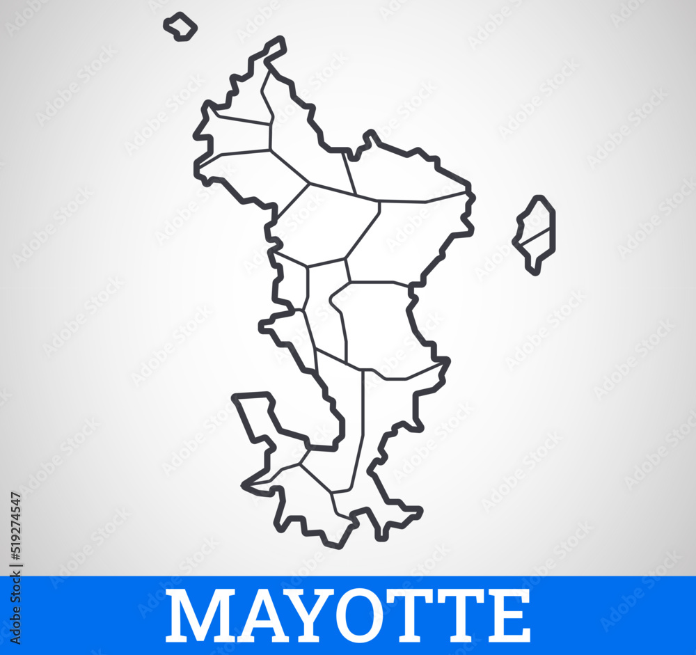 Simple outline map of Mayotte. Vector graphic illustration. Stock ...