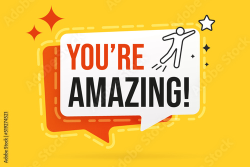 You are amazing speech bubble info banner template
