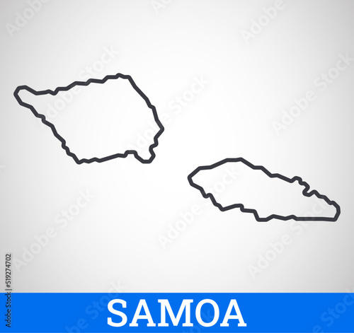 Simple outline map of Samoa. Vector graphic illustration. photo