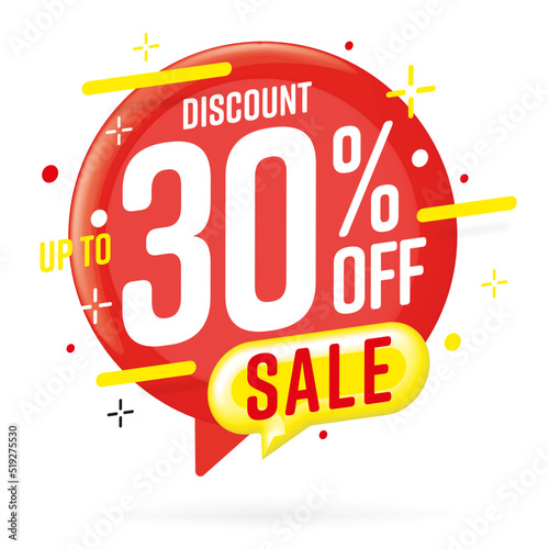 Up to thirty percent off special offer sticker