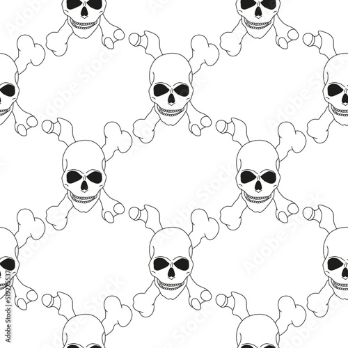 Skull seamless pattern. Trendy background. Vector illustration. For design , fabric, wrapping paper.