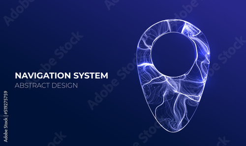 Pin bar abstract concept. Navigate technology background. Vector illustration.