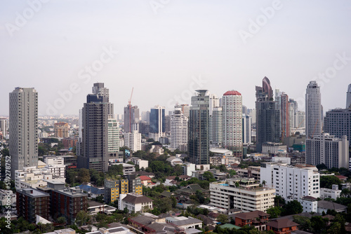 High angle view from a building in Thailiand © title
