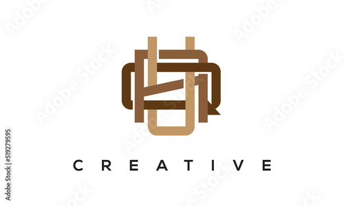 UAQ initial monogram logo, creative typography logo vector template. photo