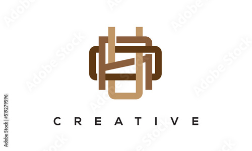 UAO initial monogram logo, creative typography logo vector template. photo