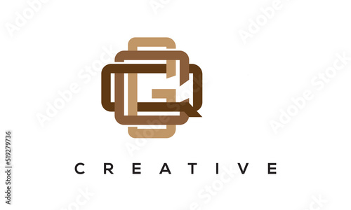 GCQ initial monogram logo, creative typography logo vector template. photo