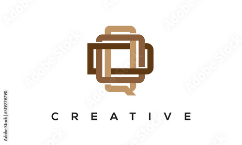 QOD initial monogram logo, creative typography logo vector template. photo