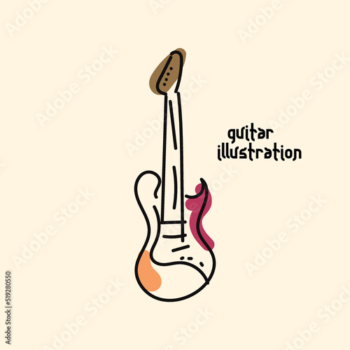 guitar illustration for poster, banner, media social, template