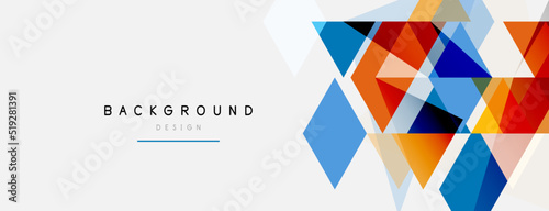 Color triangles composition, geometric abstract background. Techno or business concept, pattern for wallpaper, banner, background, landing page