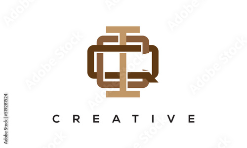 ICQ initial monogram logo, creative typography logo vector template.