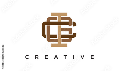 IGC initial monogram logo, creative typography logo vector template. photo