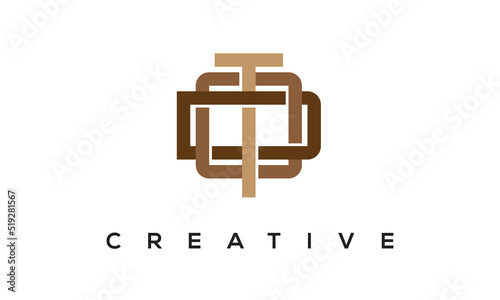 TOD initial monogram logo, creative typography logo vector template.
