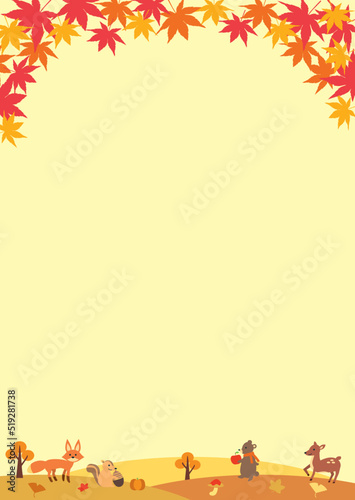 秋の紅葉背景
