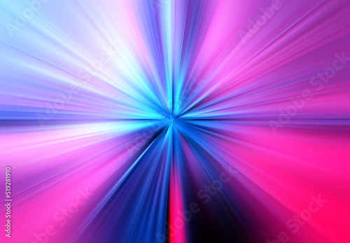 Abstract radial zoom blur surface of blue and pink tones. Bright juicy background with radial, radiating, converging lines. 