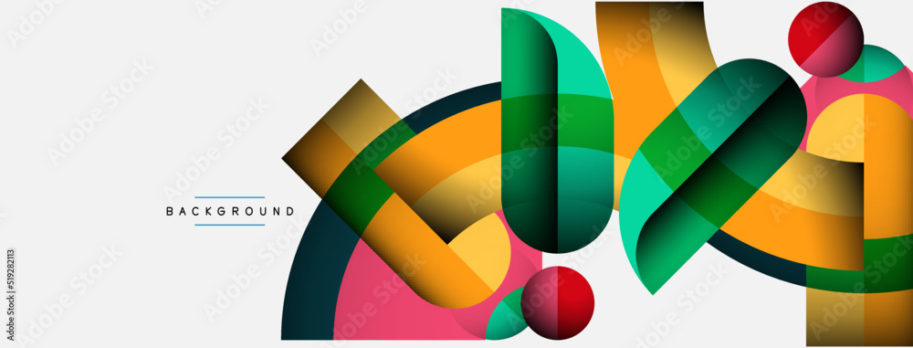 Geometric abstract background. Round shapes, circles, lines composition for wallpaper banner background or landing page Geometric abstract background. Round shapes, circles, lines composition for wallpaper banner background or landing page