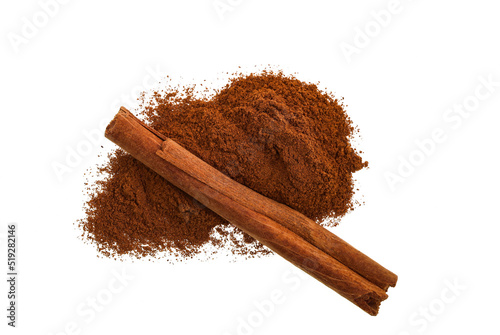 Cinnamon Sticks Isolated on White Background photo