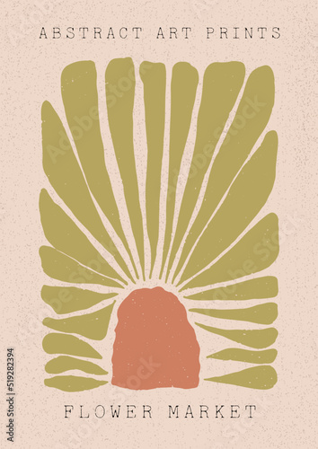 Modern A4 poster in a modern boho style hand-drawn. Suitable for poster, banner, printing, branding