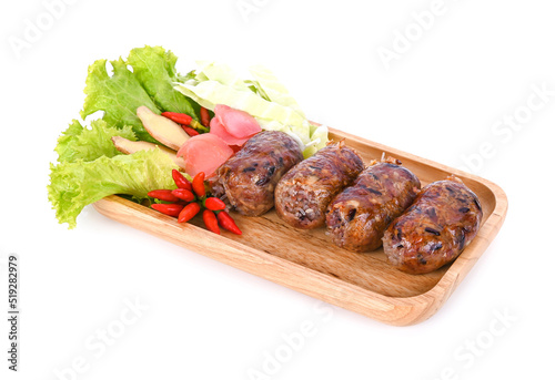 Northeastern Sausage, Riceberry isolated on white background