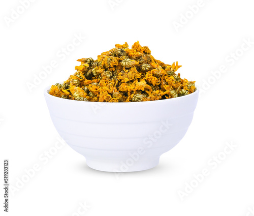 dried chrysanthemum isolated on white background