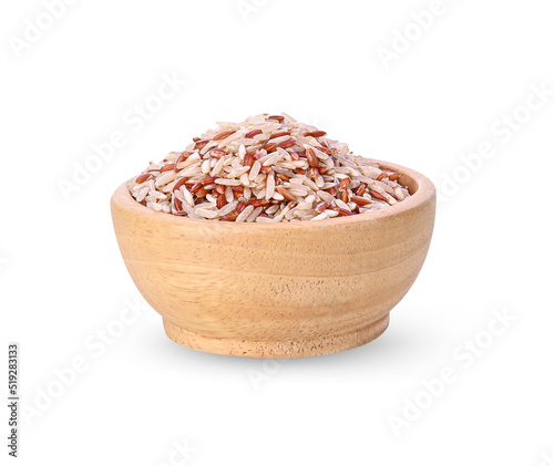 brown rice isolated on white background