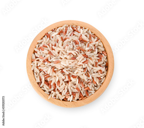 brown rice isolated on white background