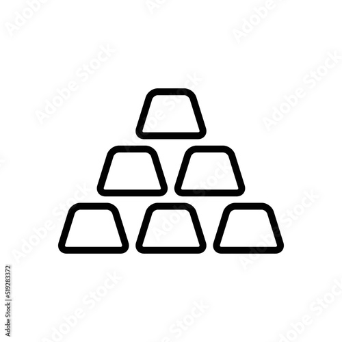 Gold ingots icon vector graphic illustration