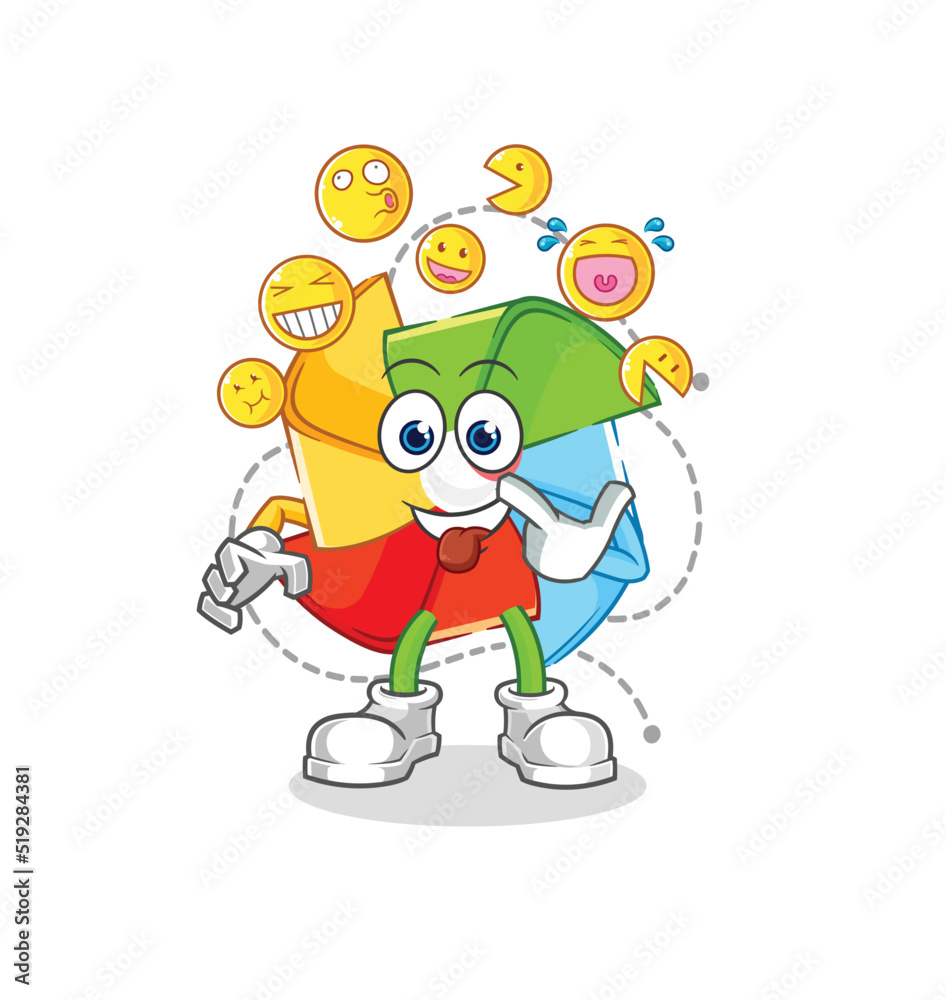 Fototapeta premium paper windmill crying illustration. character vector