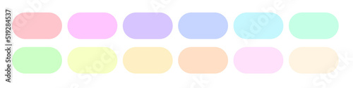 Beautiful soft pastel color palette with swatches. Trendy colors combination.