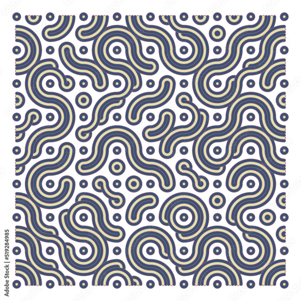 Fototapeta premium Color truchet tiling connections illustration