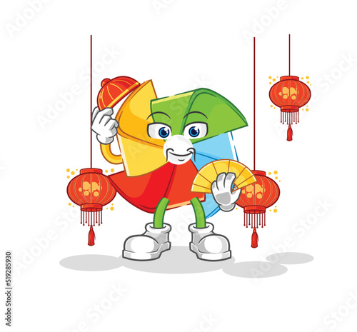 paper windmill play whack a mole mascot. cartoon vector
