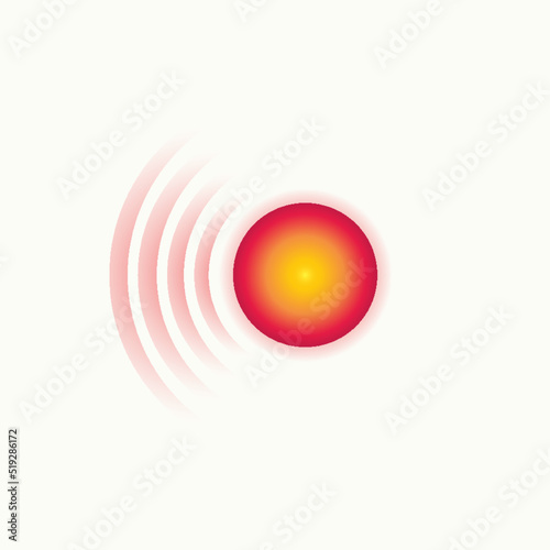 Pain red circle vector symbol isolated on transparent background for headache, muscular and stomach ache designation. Pain concentration medical sign painkiller drugs, infographic. 10 eps