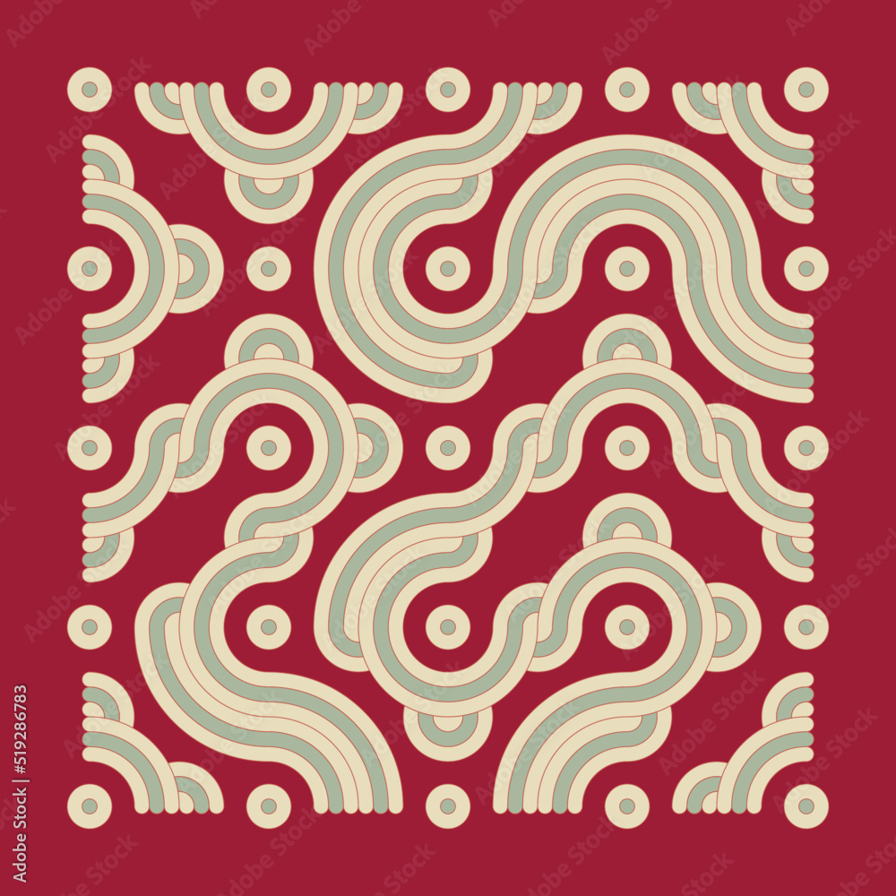 Fototapeta premium Color truchet tiling connections illustration